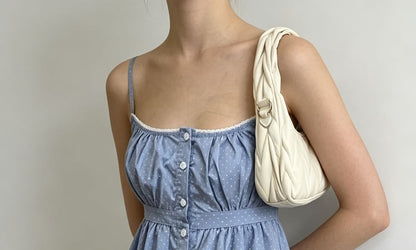 Scoop Neck Lace-Trim Ruffled-Hem A-Line Camisole Top