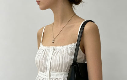 Scoop Neck Lace-Trim Ruffled-Hem A-Line Camisole Top