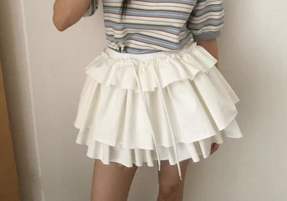 Striped Contrast Trim Polo Shirt with Short Sleeves