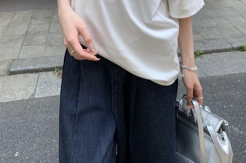 Off-Shoulder Ruffle Trim Short-Sleeve T-Shirt