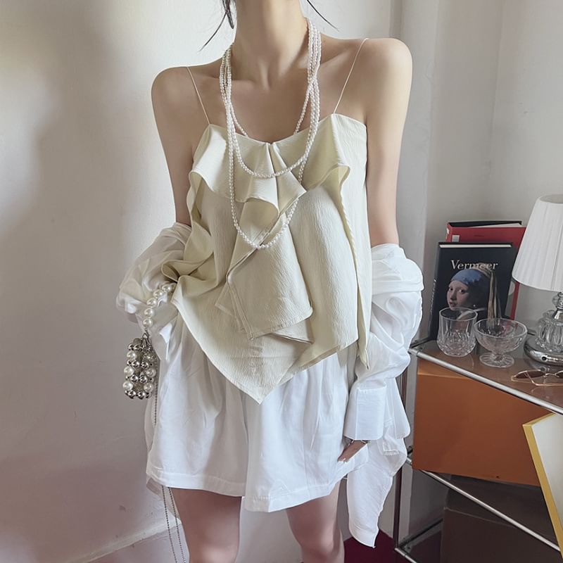 Asymmetric Ruffled Camisole Top