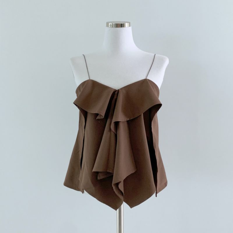 Asymmetric Ruffled Camisole Top