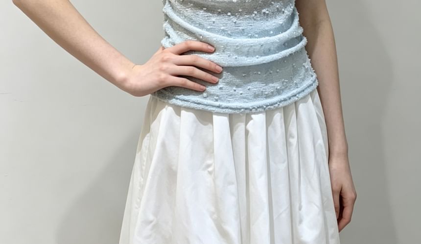 Cowl Neck Drawstring Lace Top - Short Sleeve Slim Fit