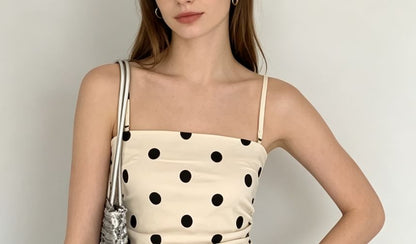 Polka Dot Slim-Fit Camisole Top - Solid