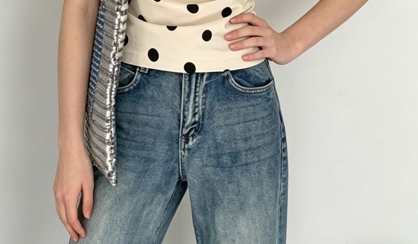 Polka Dot Slim-Fit Camisole Top