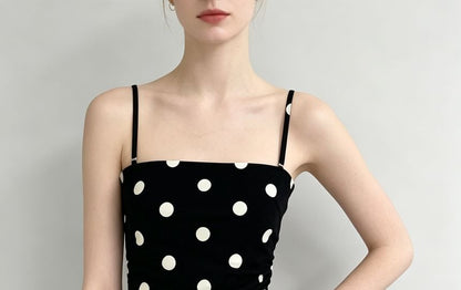 Polka Dot Slim-Fit Camisole Top - Solid