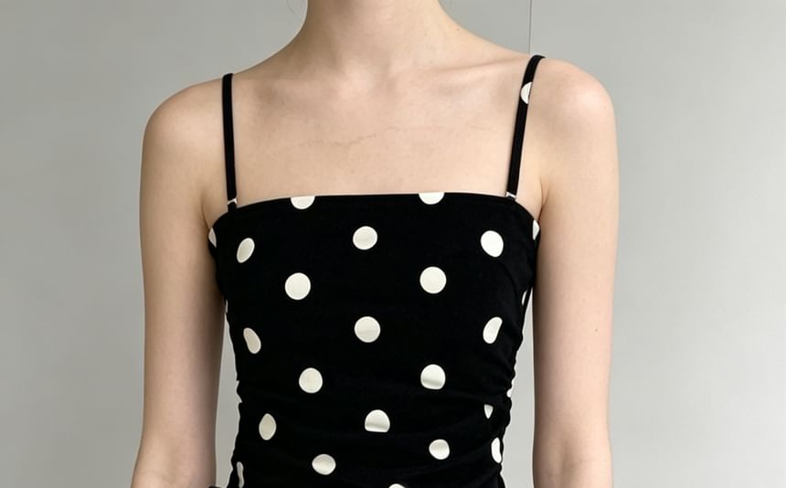 Polka Dot Slim-Fit Camisole Top - Solid