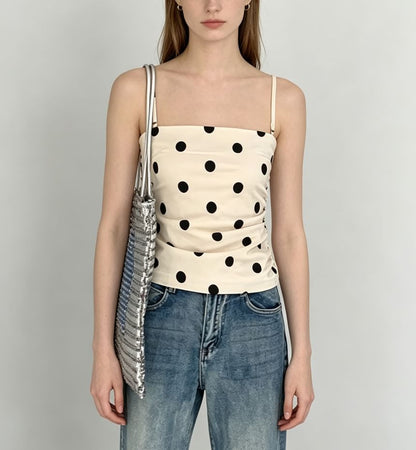 Polka Dot Slim-Fit Camisole Top - Solid