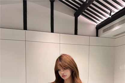 Sleeveless Lace-Up Plain Crop Top / Low Waist Hot Pants