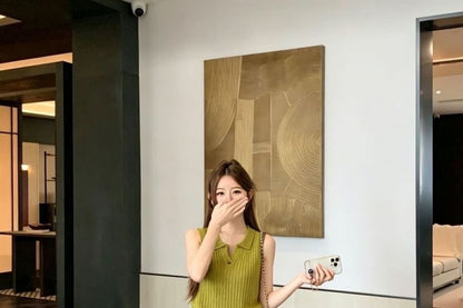 Collared Knit Tank Top