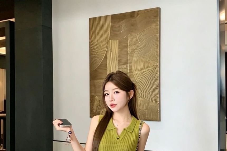 Collared Knit Tank Top