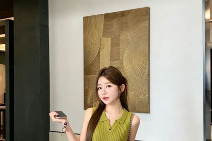Collared Knit Tank Top
