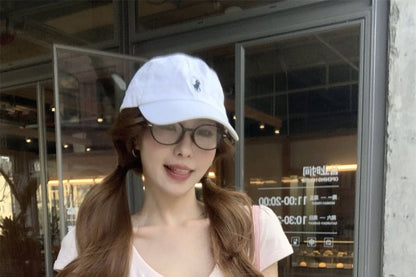 V-Neck Slim Fit Cropped T-Shirt with Short Sleeves