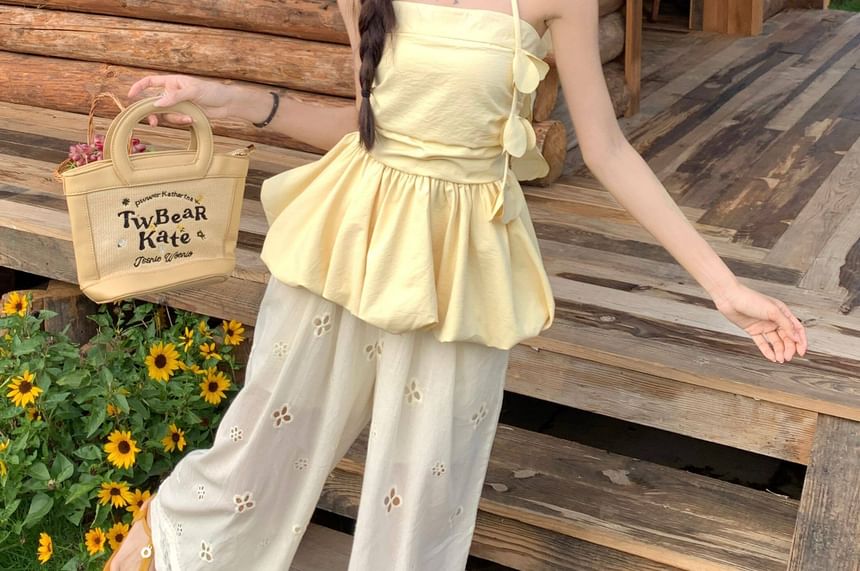 Strapless Bubble Top & A-Line Maxi Dress with Sash Set