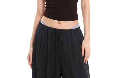 Short-Sleeve Scoop Neck Crop Top / Halter Neck Top