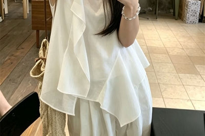 Plain Asymmetrical Camisole Top