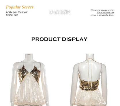 Sequined Halter Top & Mini Pencil Skirt Set