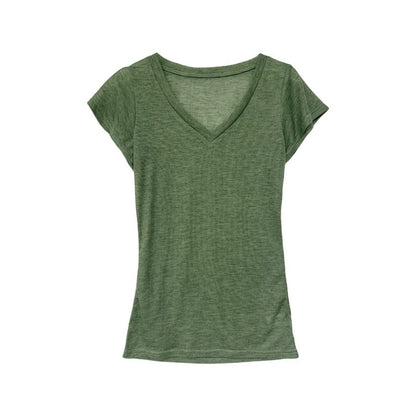 V-Neck Plain Top with Dotted Twilly Set