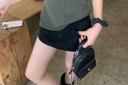 One-Shoulder Short Sleeve Simple Tee