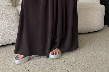 Scoop Neck Knit Top & Pleated Maxi Skirt Set