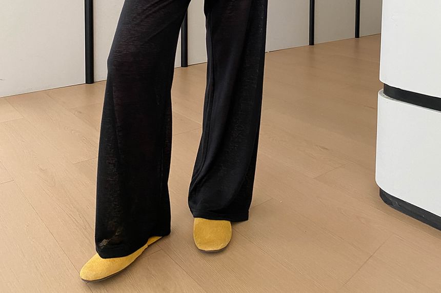 Scoop Neck Knit Top & Flared Pants Set