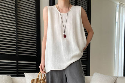 V-Neck Sleeveless Basic Blouse