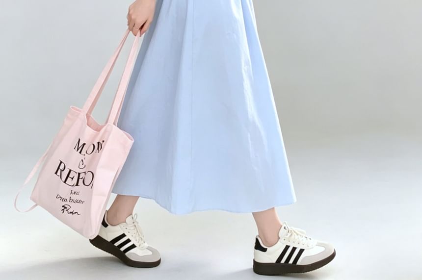 Halter Plain Strappy A-Line Midi Dress