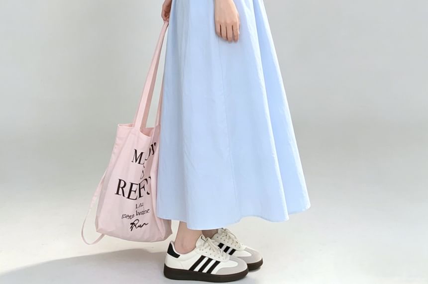 Halter Plain Strappy A-Line Midi Dress