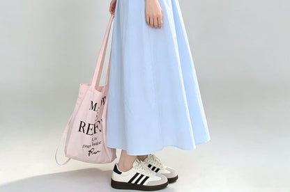 Halter Plain Strappy A-Line Midi Dress