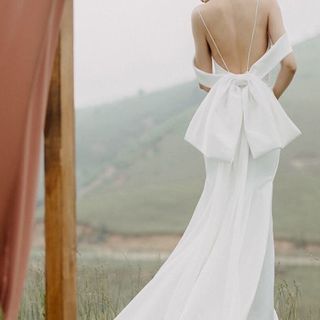 Cold-Shoulder Gown Wedding Sheath
