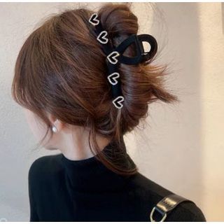 Rhinestone Hair Heart Clamp