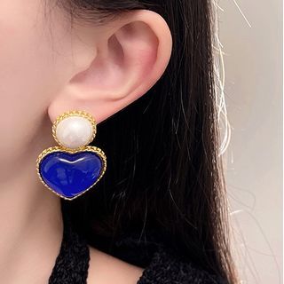 Heart Two Tone Drop Earring