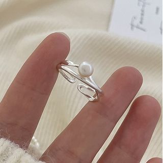 Faux Pearl / Alloy Open Ring