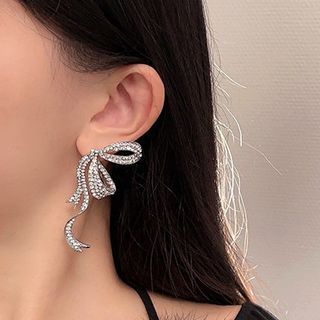 Bow Rhinestone Stud Earring