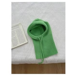 Plain Drawstring Knit Balaclava