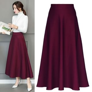 Classic High-Rise Midi A-Line Skirt