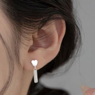 Boucle d'oreille pendante en forme de coeur