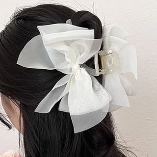 Mesh Bow Accent Hair Claw