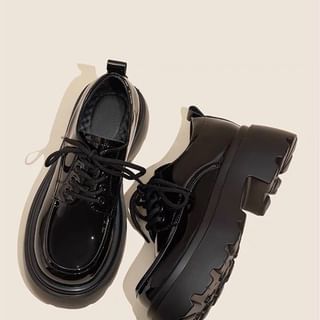 Platform Shoes Heel Lace-Up Chunky