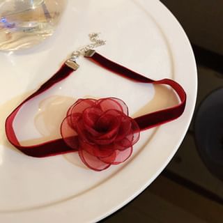 Faux Pearl / Floral Layered Choker