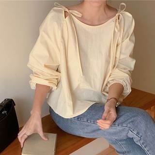 Plain Bow Blouse