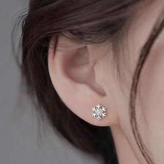 Clous d'oreilles en alliage flocon de neige