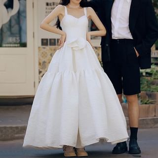 Strap Plain Spaghetti Gown Wedding A-Line