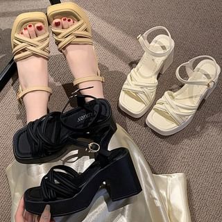 Ankle Strap Chunky Heel Sandals