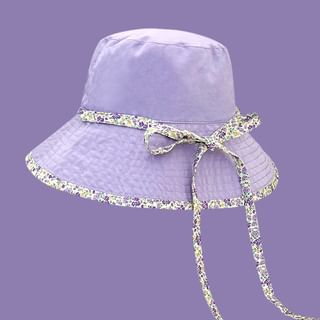 Floral Print Piped Bucket Hat