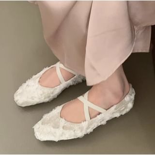 Square Toe Criss Cross Flats