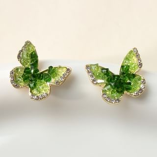 Butterfly Faux Crystal Alloy Stud Earring