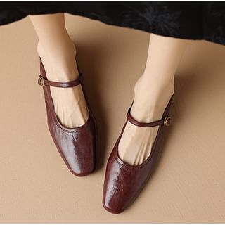 Genuine Leather Low Heel Mules