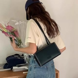 Plain Faux Leather Shoulder Bag