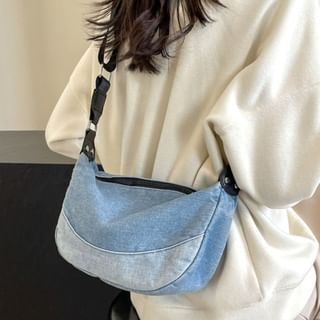 Sac bandoulière en denim délavé